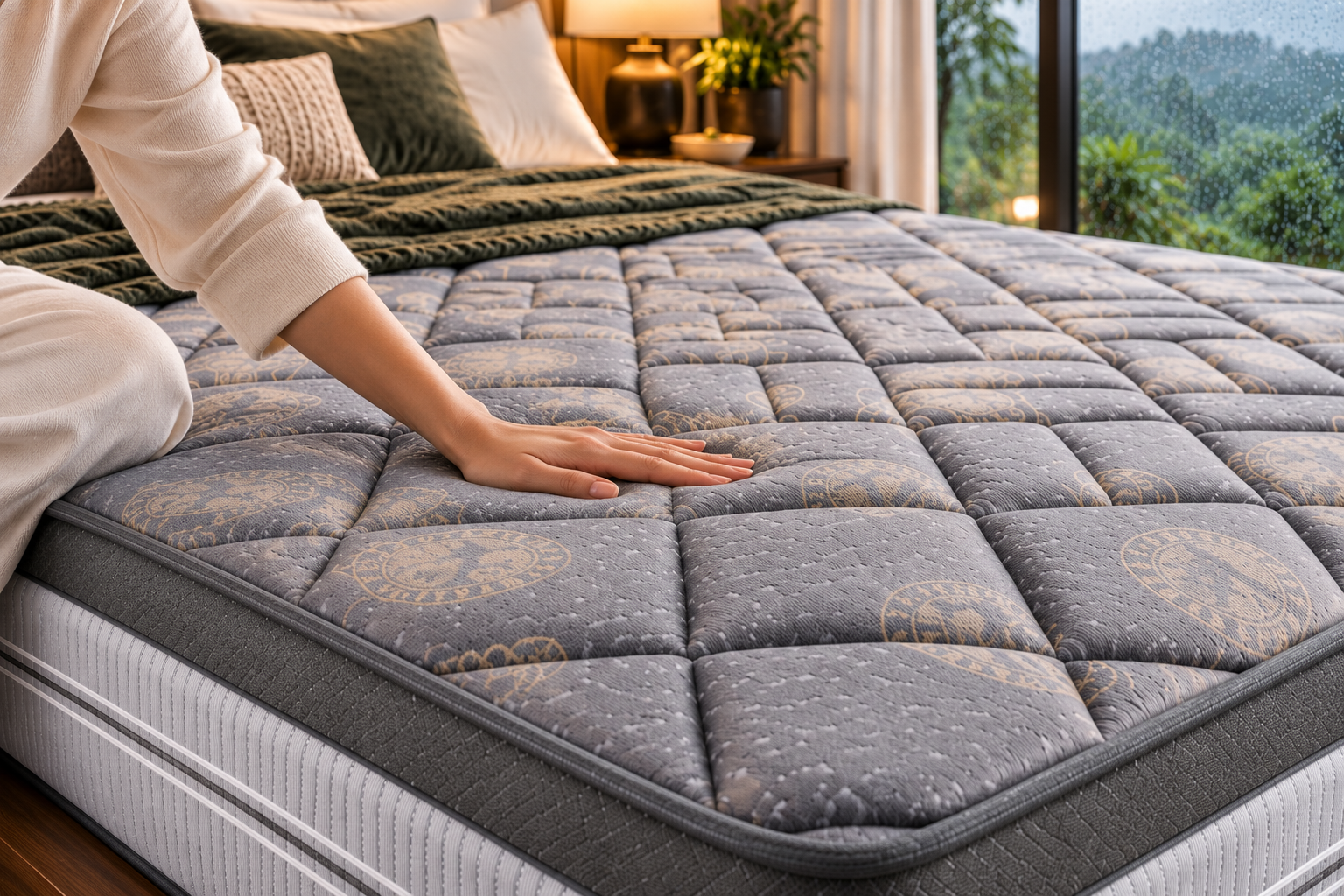 Comfort Jumbo mattress fabric and quilting detail