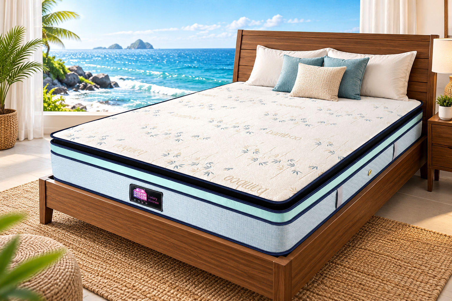 Cool Valentine mattress fabric and quilting detail